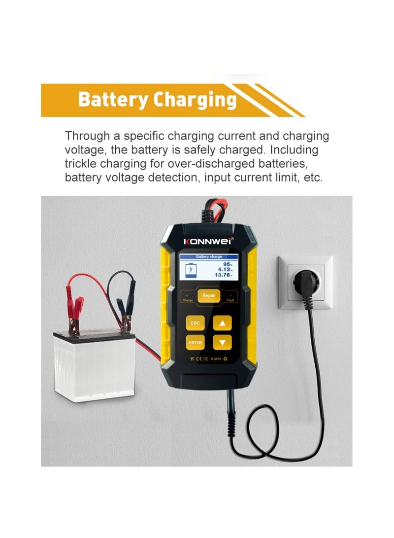 كونوي جهاز كونوي KW510 الذكي لفحص وشحن وإصلاح بطاريات السيارات 12V 5A - حل متكامل للبطاريات للسيارات والموتوسيكلات - Image 5